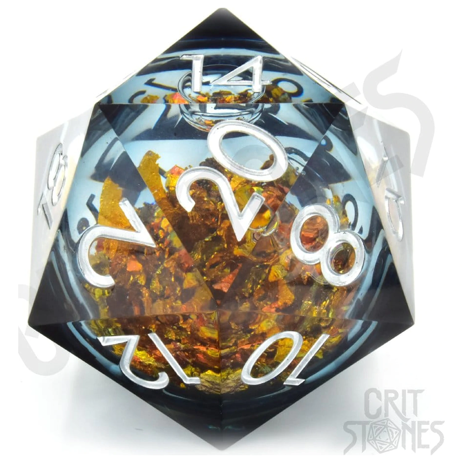 CritStones Liquid Core Kostky D20 King Midas 5 cm fotografii produktu