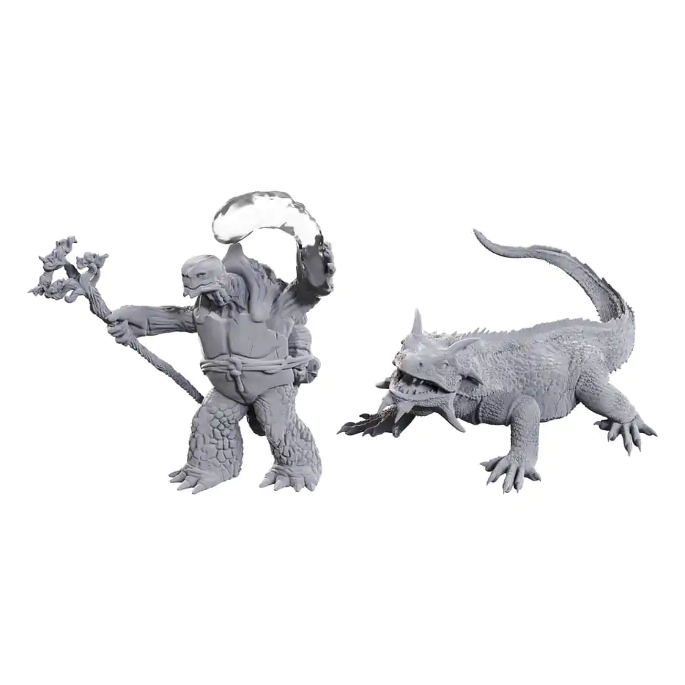 D&D Nolzur's Marvelous Miniatures nenabarvené miniatury Tortle Druid & Wild Shape Giant Lizard fotografii produktu