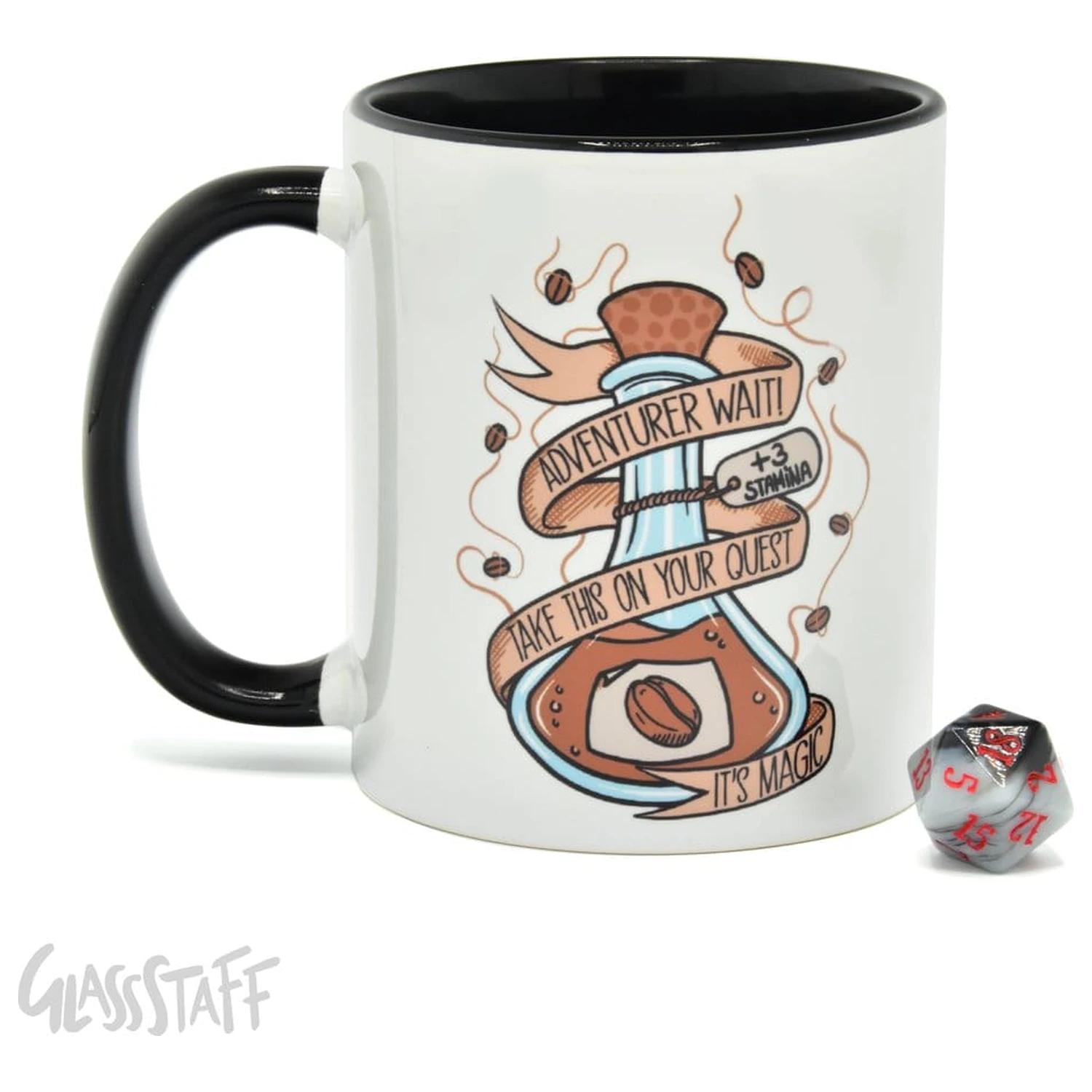Dárková sada Coffee Potion hrnek a kostka D20 fotografii produktu