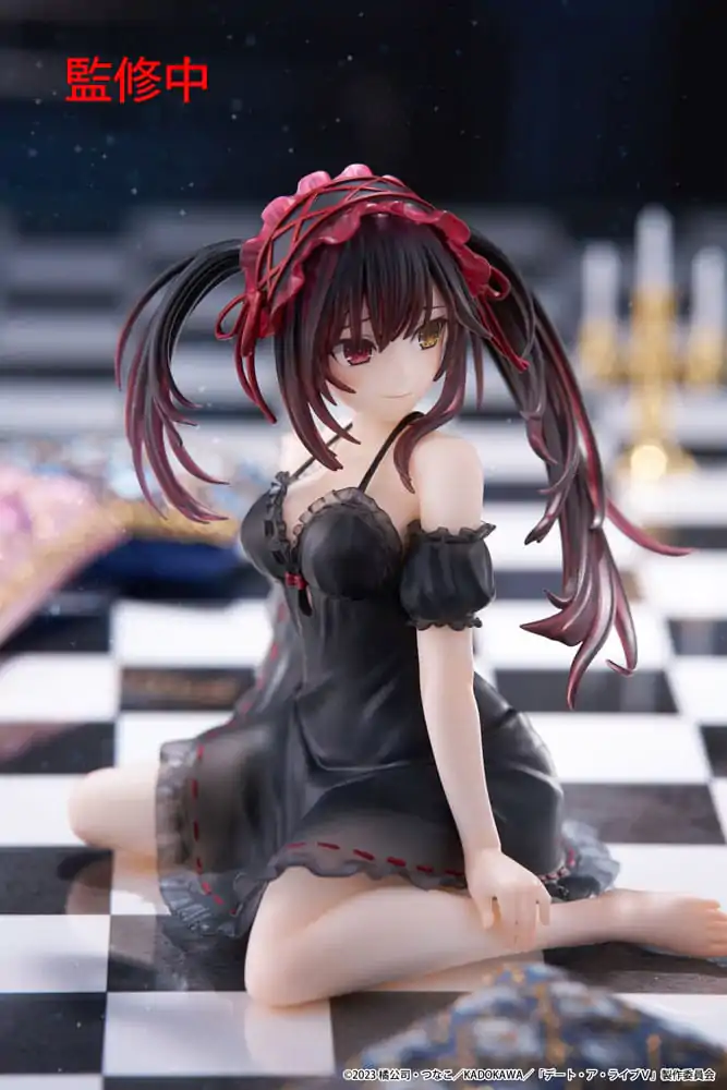 Date A Live V PVC Soška Desktop Cute Figure Kurumi Tokisaki Nightwear Ver. 13 cm fotografii produktu