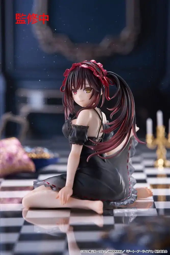 Date A Live V PVC Soška Desktop Cute Figure Kurumi Tokisaki Nightwear Ver. 13 cm fotografii produktu