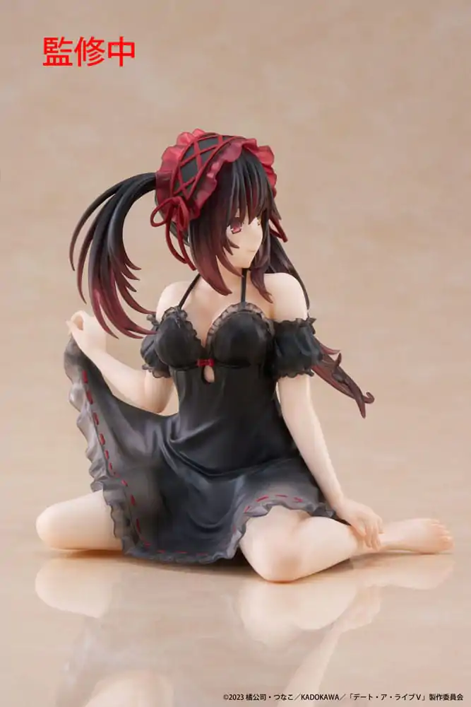 Date A Live V PVC Soška Desktop Cute Figure Kurumi Tokisaki Nightwear Ver. 13 cm fotografii produktu