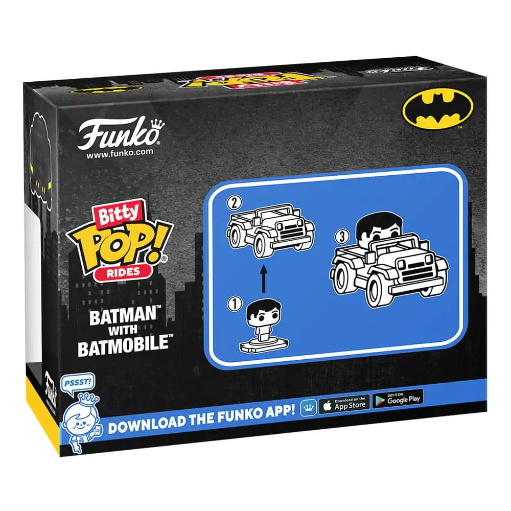 DC Comics Bitty Funko POP! Rides Vinyl Figure Batman s Batmobilem 2,5 cm fotografii produktu