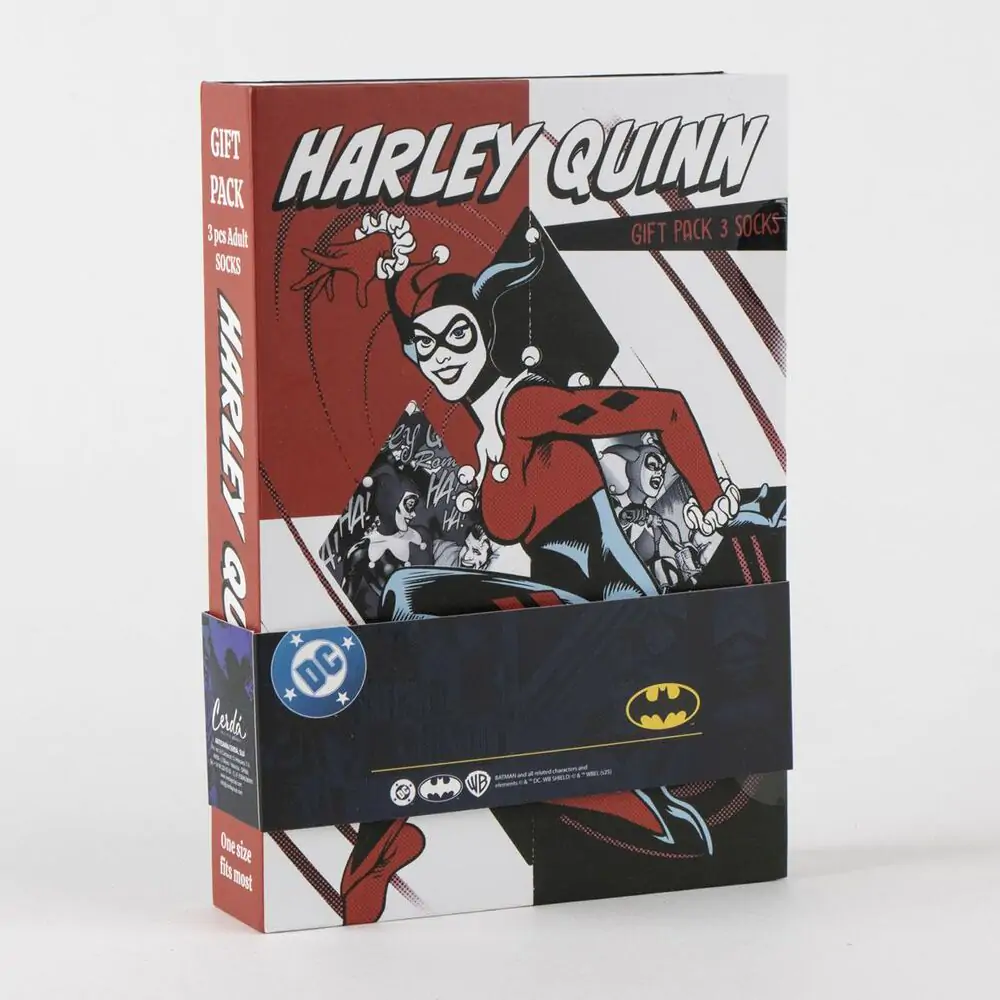 DC Comics Harley Quinn balení 3 páry dospělých ponožek fotografii produktu