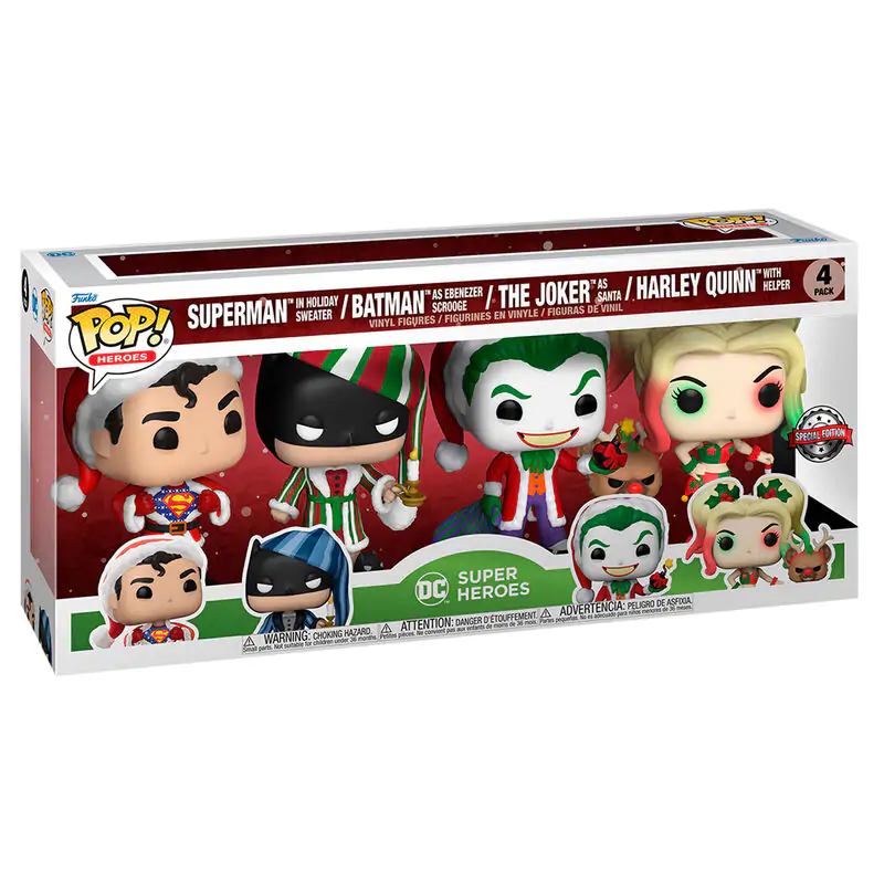 DC Comics POP! Heroes Vinylová figurka balení 4 kusů Holiday 9 cm fotografii produktu