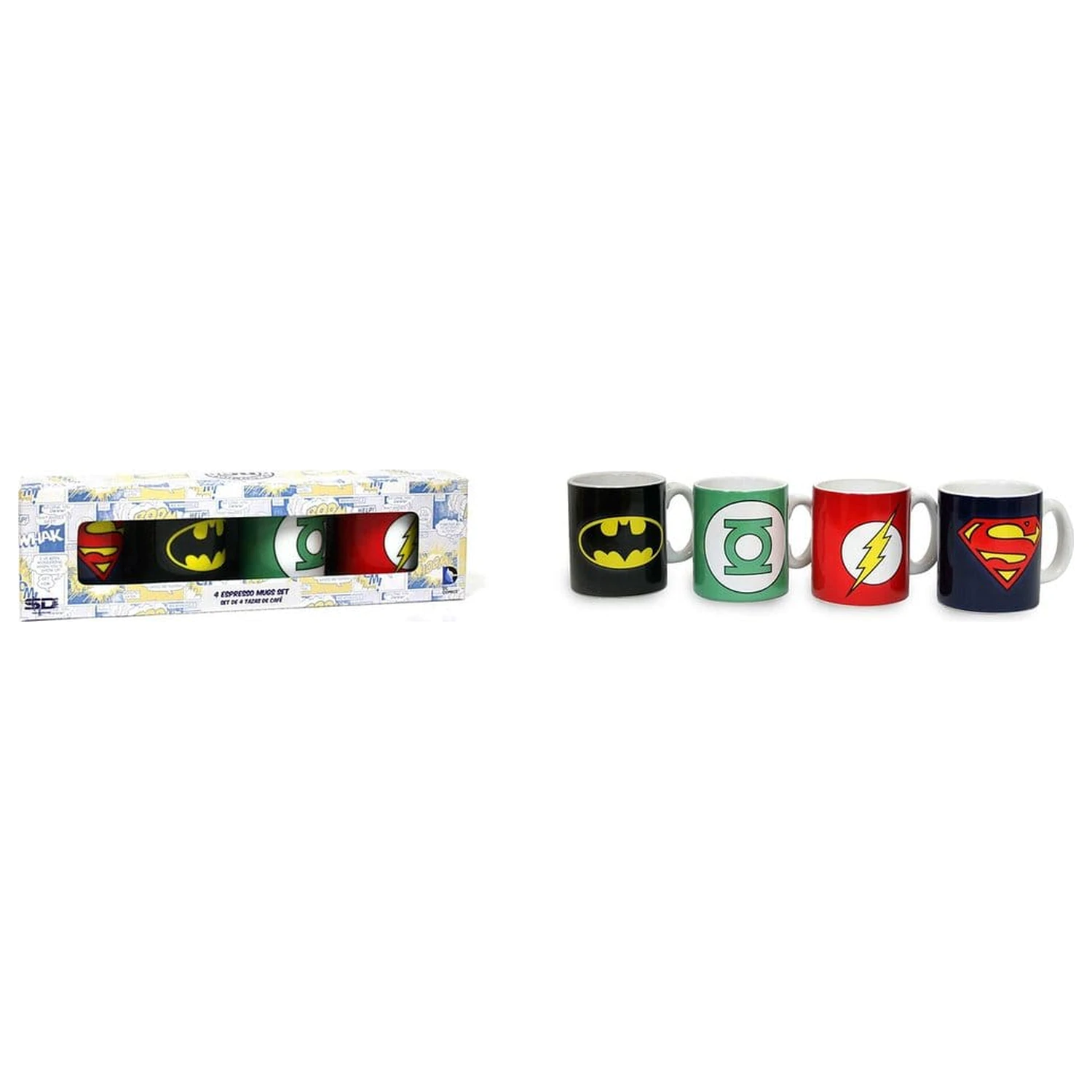 DC Comics keramické mini hrnky na kávu Logos 8 cm sada fotografii produktu