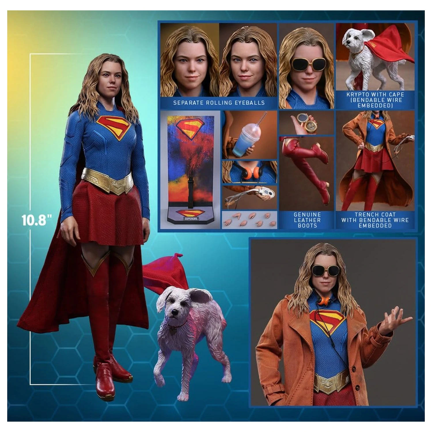 DC Comics Movie Masterpiece Sada akčních figurek Supergirl & Krypto 28 cm fotografii produktu