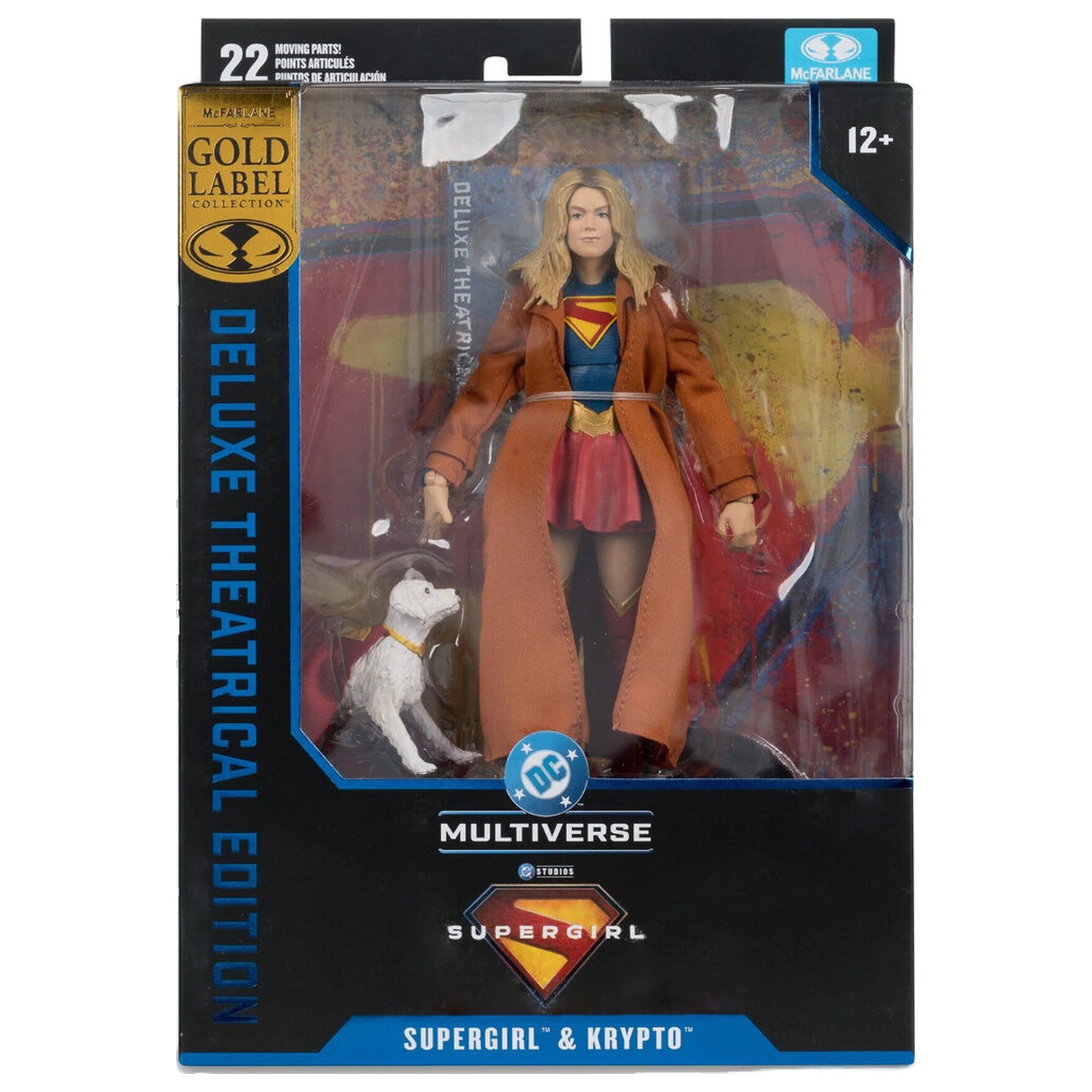 DC Comics Supergirl Deluxe Theatrical Edition Gold Label Collection Supergirl & Puppy Kripto figurka 18cm fotografii produktu
