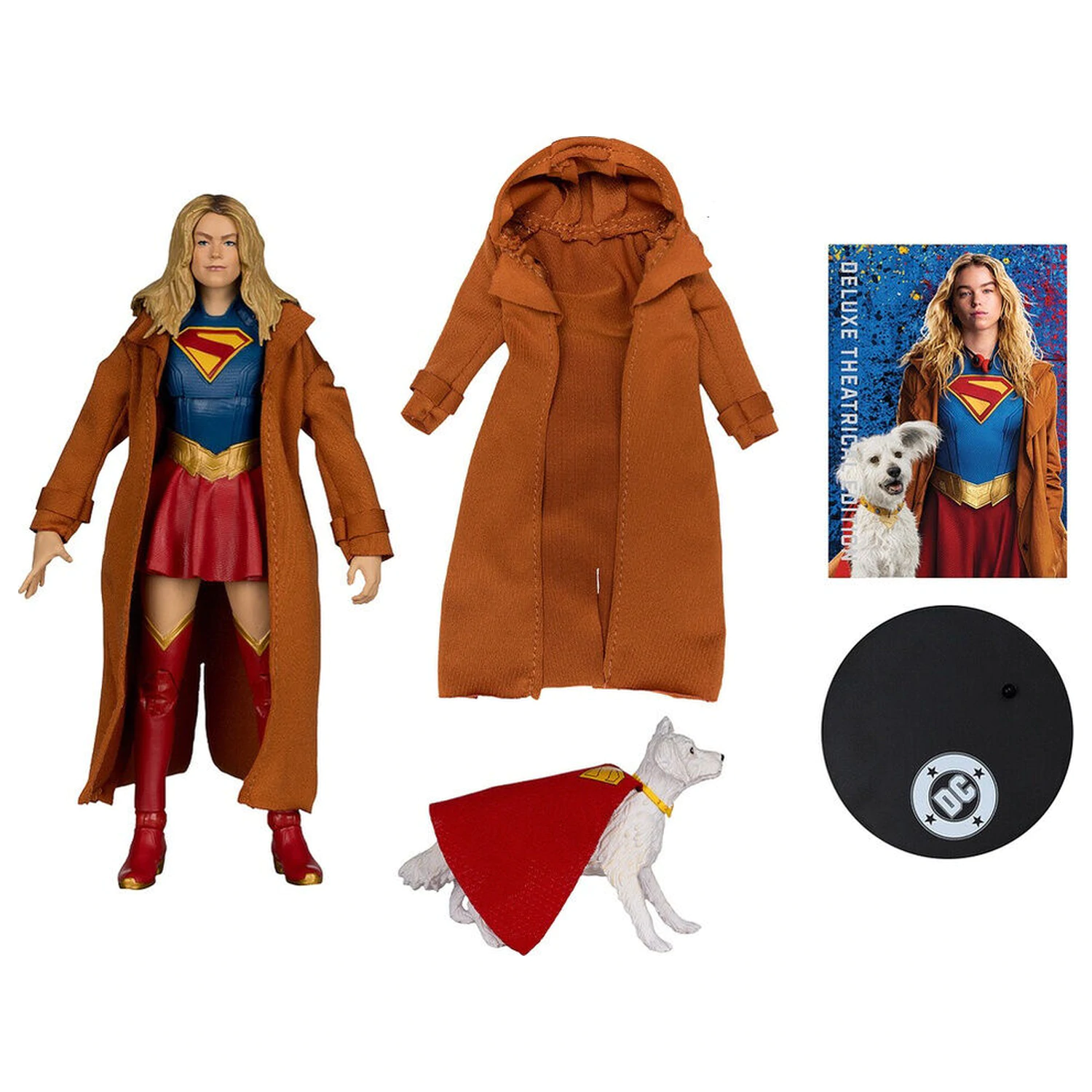 DC Comics Supergirl Deluxe Theatrical Edition Gold Label Collection Supergirl & Puppy Kripto figurka 18cm fotografii produktu