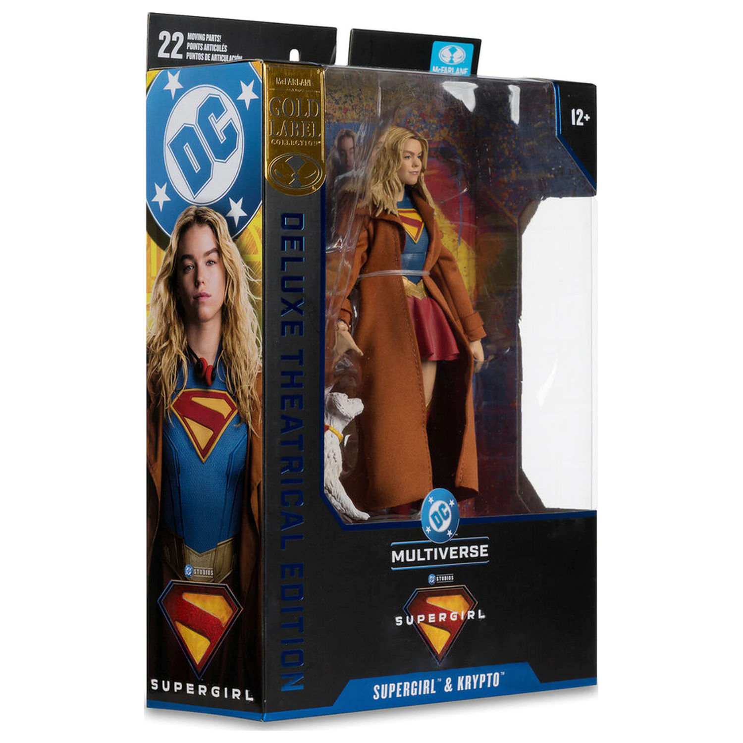 DC Comics Supergirl Deluxe Theatrical Edition Gold Label Collection Supergirl & Puppy Kripto figurka 18cm fotografii produktu
