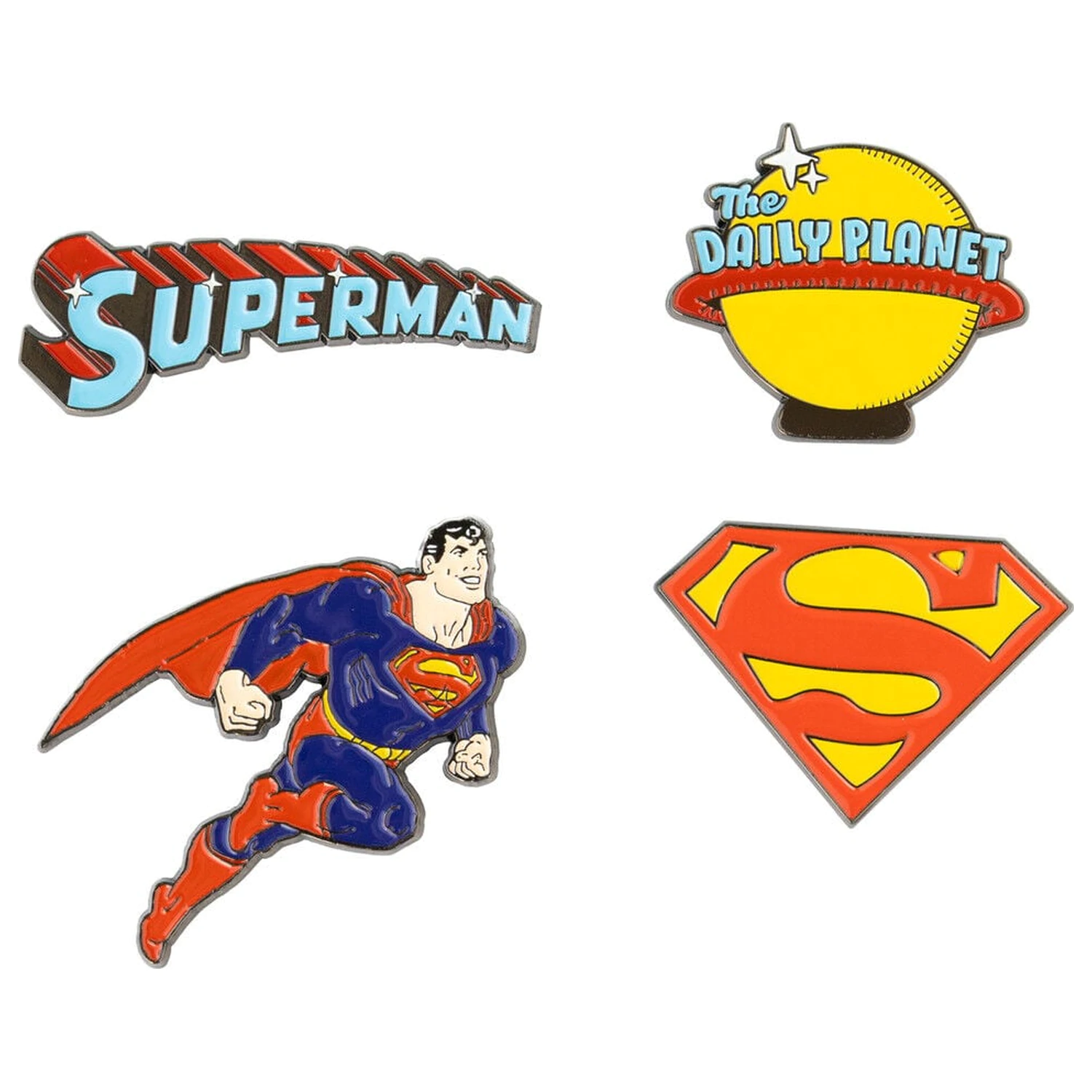 DC Comics Superman sada 4 odznáčků fotografii produktu