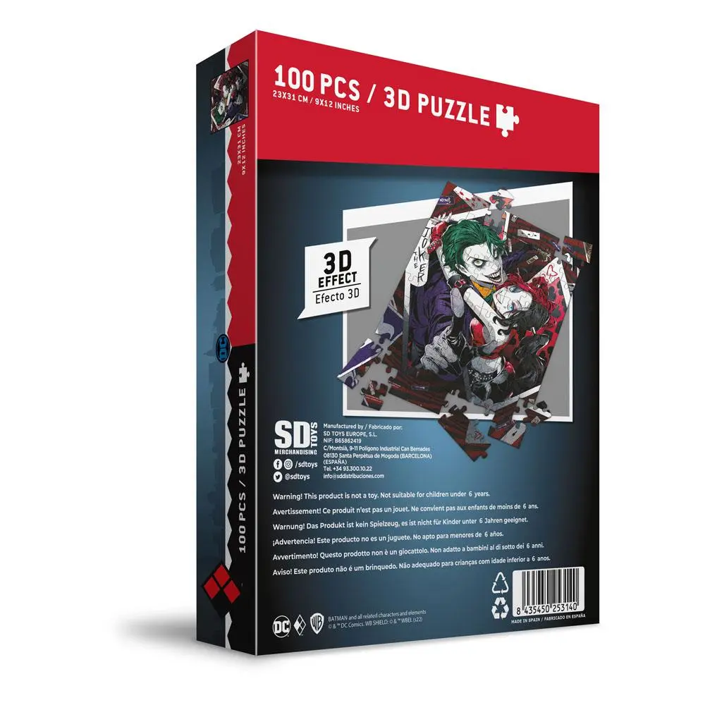 DC Comics Jigsaw Puzzle s 3D efektem The Joker & Harley Quinn Manga (100 dílků) fotografii produktu