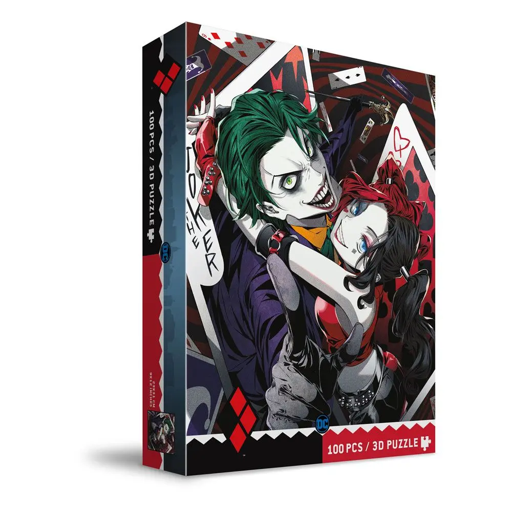 DC Comics Jigsaw Puzzle s 3D efektem The Joker & Harley Quinn Manga (100 dílků) fotografii produktu