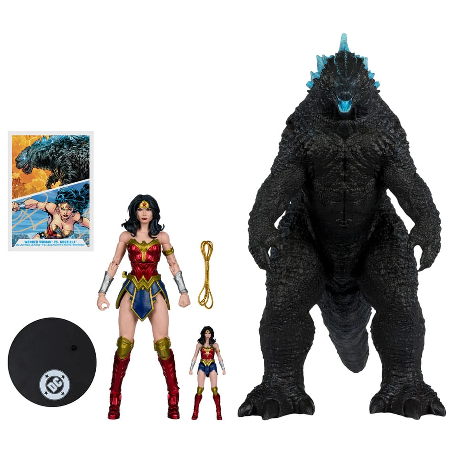 DC Justice League Monsterverse DC Multiverse akční figurky 2-balení Wonder Woman Vs. Atomic Blast Godzilla 18 cm fotografii produktu