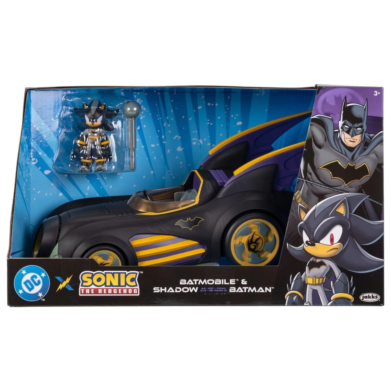 DC x Sonic - The Hedgehog akční figurka s vozidlem Shadow Batman & Batmobile 6 cm fotografii produktu