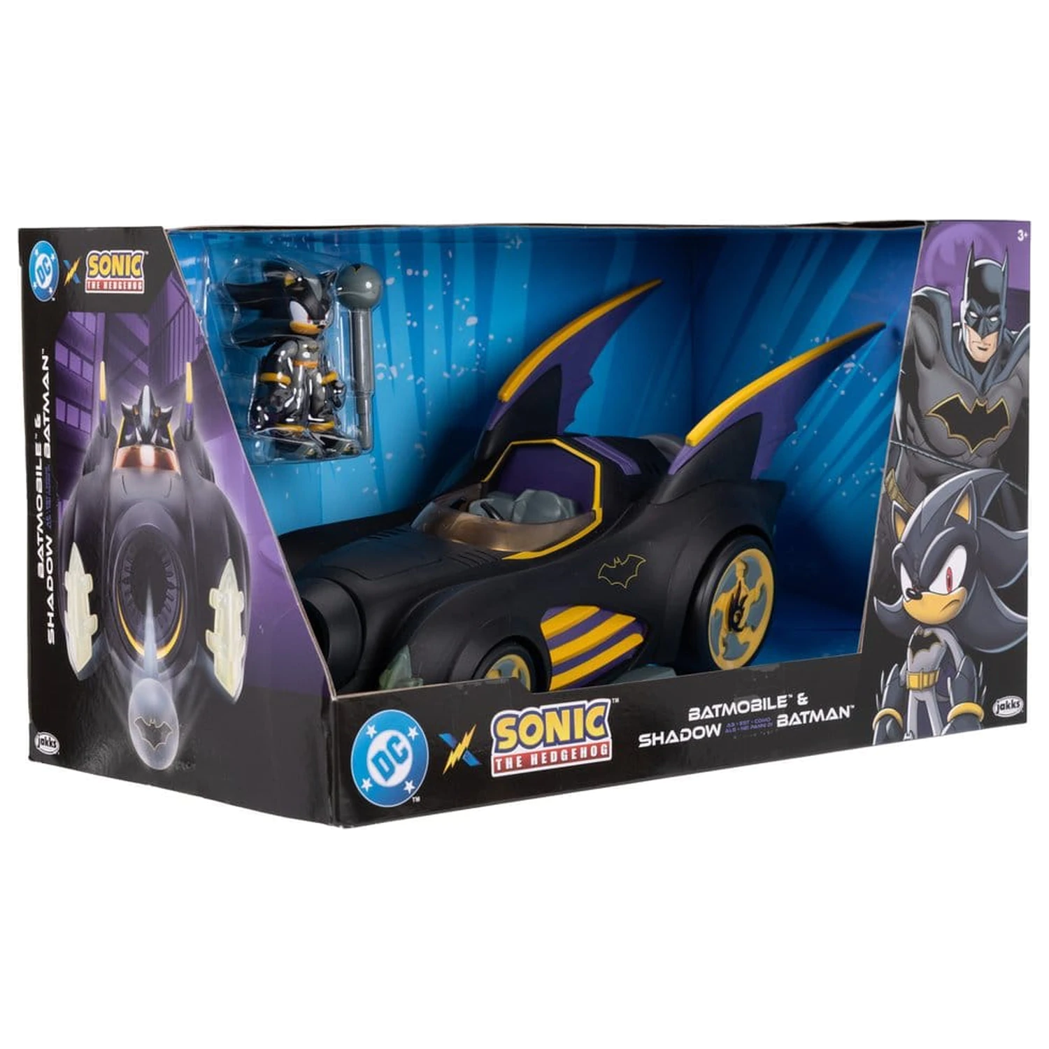 DC x Sonic - The Hedgehog akční figurka s vozidlem Shadow Batman & Batmobile 6 cm fotografii produktu