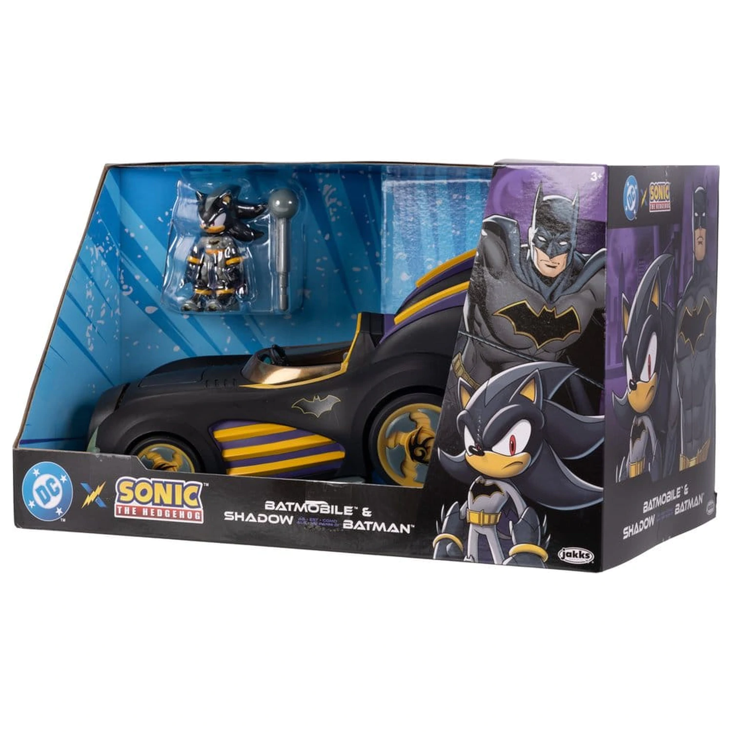 DC x Sonic - The Hedgehog akční figurka s vozidlem Shadow Batman & Batmobile 6 cm fotografii produktu