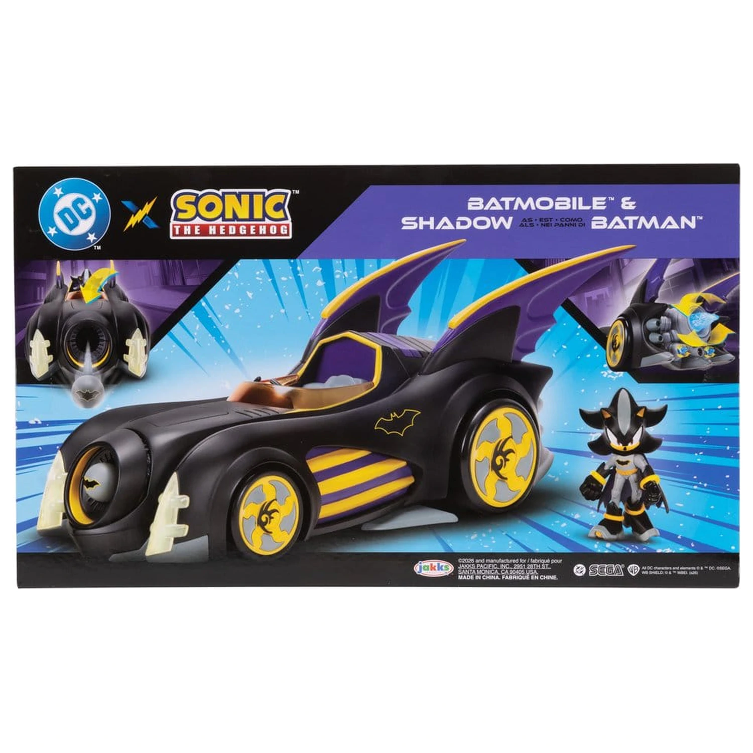 DC x Sonic - The Hedgehog akční figurka s vozidlem Shadow Batman & Batmobile 6 cm fotografii produktu