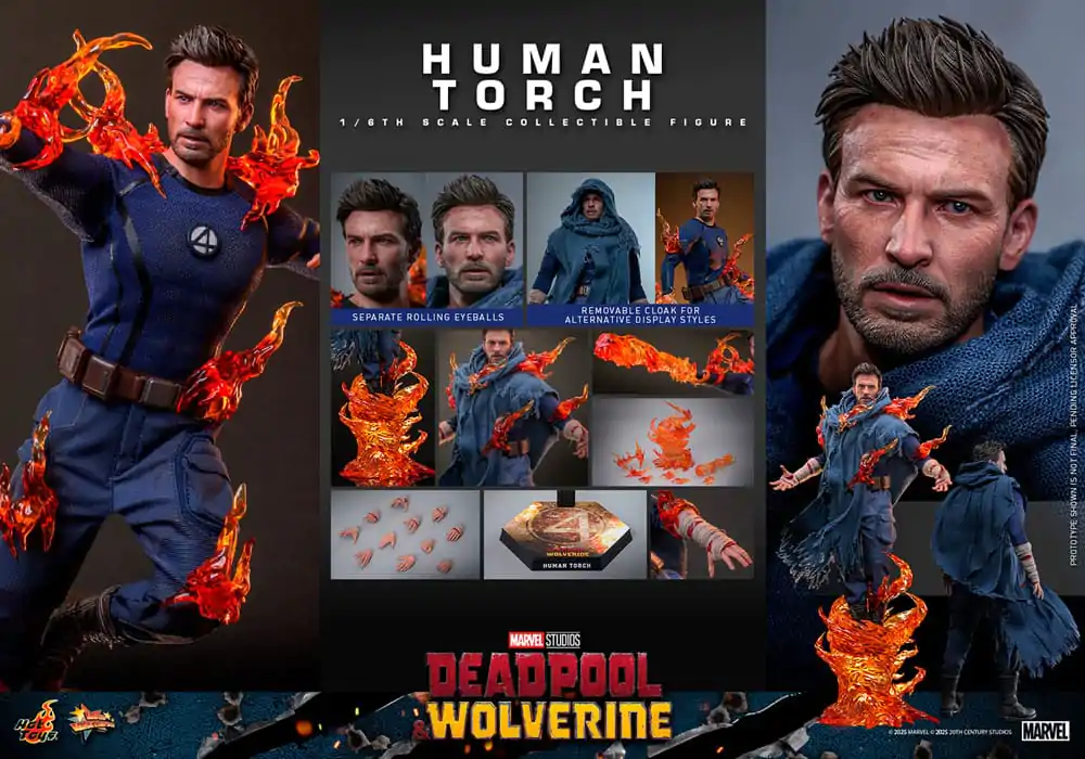 Deadpool & Wolverine Movie Masterpiece akční figurka 1/6 Human Torch 31 cm fotografii produktu