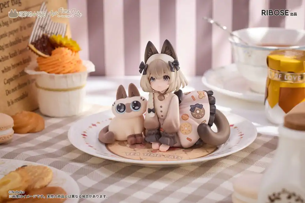 Decorated Life Collection Socha z PVC Tea Time Cats x Siamese Cat Azuki-san Friendship Collaboration Exkluzivní sada 18 cm fotografii produktu