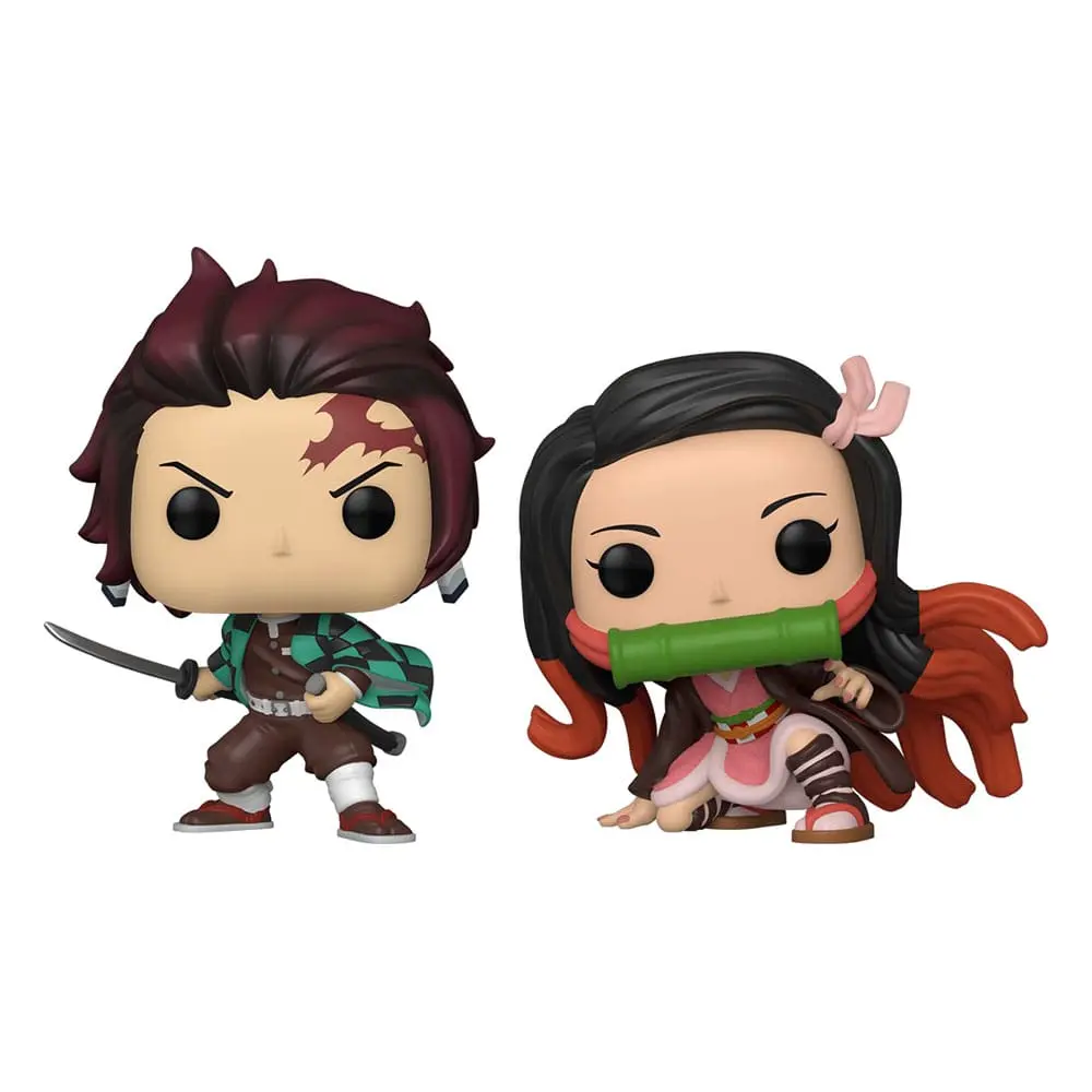 Demon Slayer: Kimetsu no Yaiba POP! Animation Vinylové Figurky 2-Pack Tanjiro & Nezuko 9 cm fotografii produktu