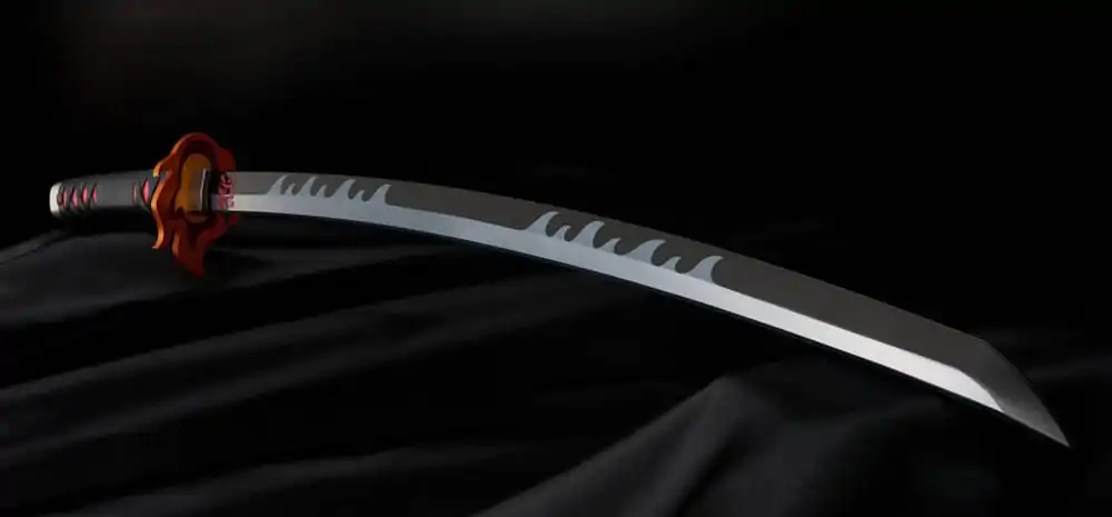 Demon Slayer: Kimetsu no Yaiba Proplica Replica 1/1 Nichirin Sword (Tanjiro Kamado) Kyojuro Rengoku´s Sword Gueard Ver. 88 cm Replika meče fotografii produktu