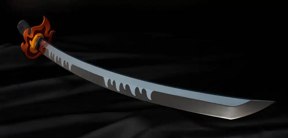 Demon Slayer: Kimetsu no Yaiba Proplica Replica 1/1 Nichirin Sword (Tanjiro Kamado) Kyojuro Rengoku´s Sword Gueard Ver. 88 cm Replika meče fotografii produktu