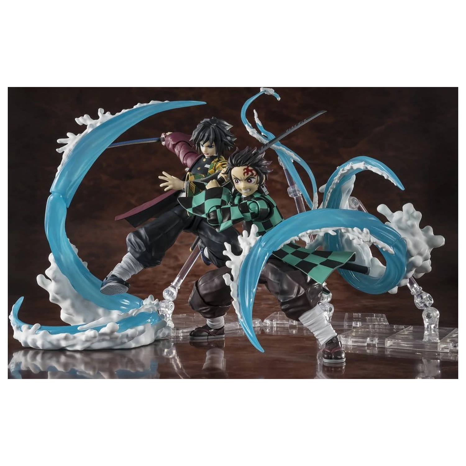 Demon Slayer: Kimetsu no Yaiba S.H. Figuarts sada příslušenství Tanjiro Kamado a Giyu Tomioka Sada dílů s efektem Dech vody fotografii produktu
