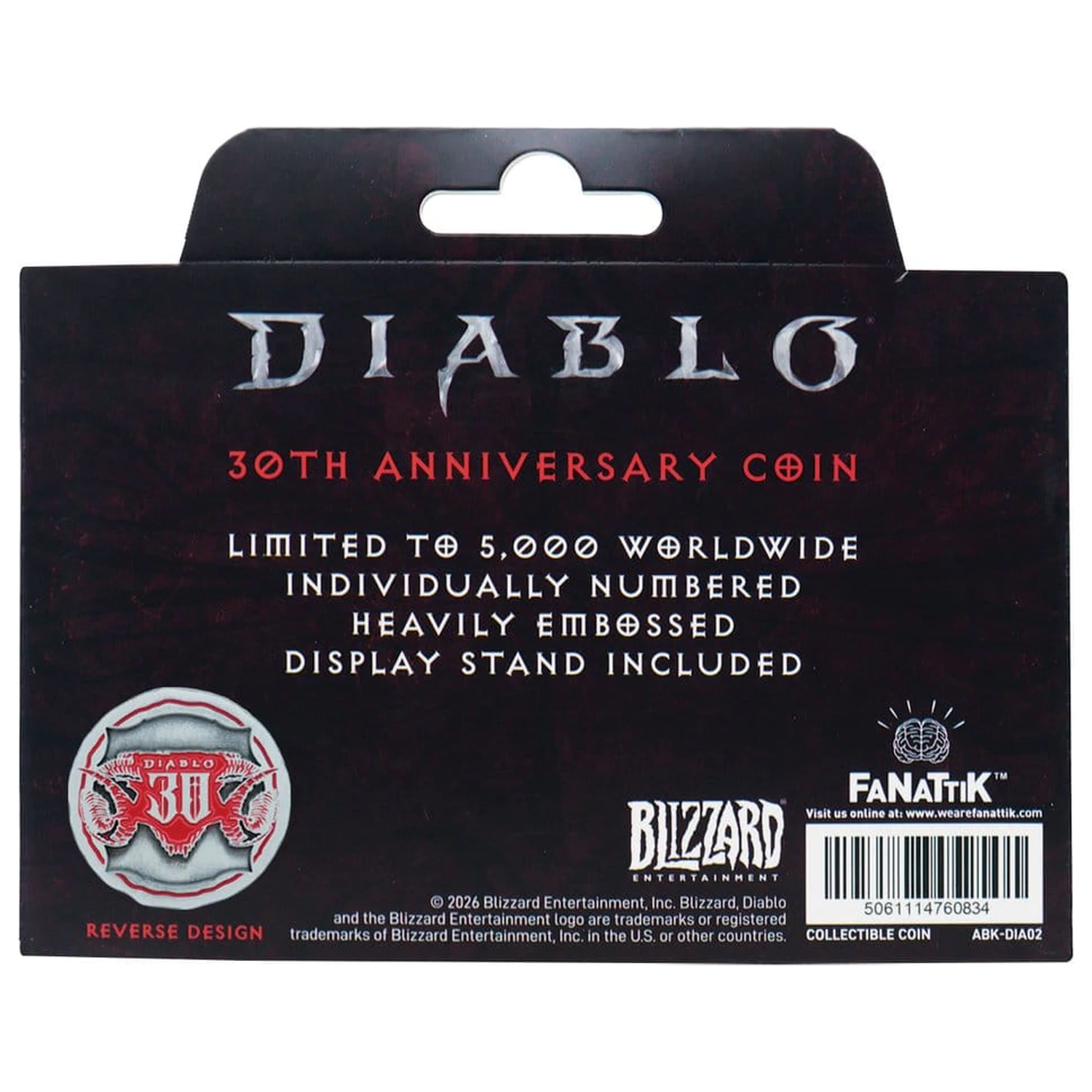 Diablo Sběratelská Mince 30. výročí Limitovaná Edice fotografii produktu