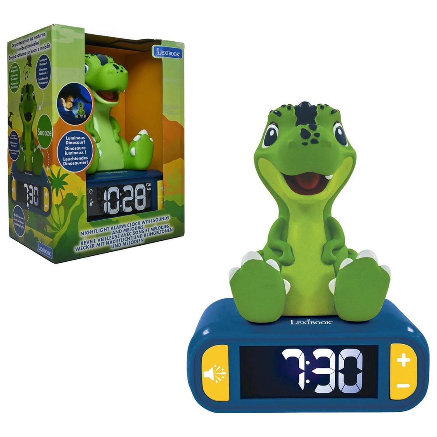 Dinosaurus 3D noční světlo digitální budík fotografii produktu