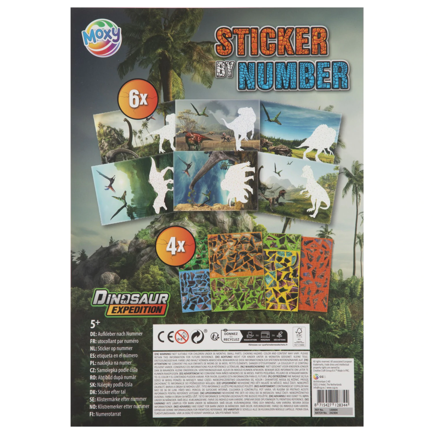Sada samolepek s puzzle pro dinosauří expedici fotografii produktu