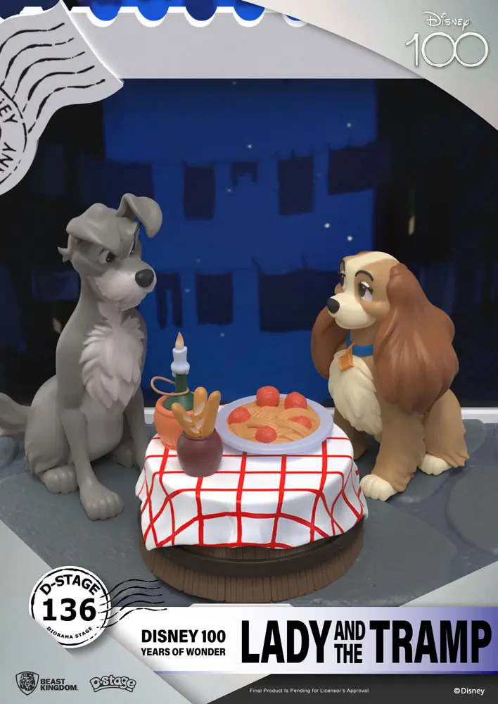 Disney 100th Anniversary D-Stage PVC Diorama Lady And The Tramp 12 cmDisney 100. výročí D-Stage PVC Diorama Lady And The Tramp 12 cm fotografii produktu