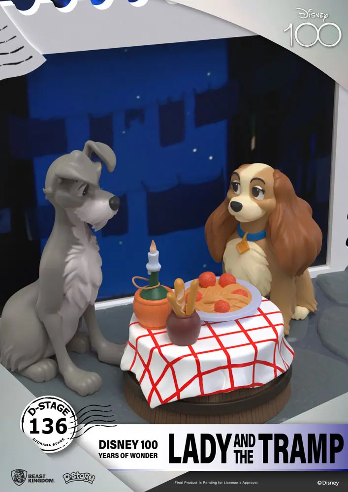 Disney 100th Anniversary D-Stage PVC Diorama Lady And The Tramp 12 cmDisney 100. výročí D-Stage PVC Diorama Lady And The Tramp 12 cm fotografii produktu