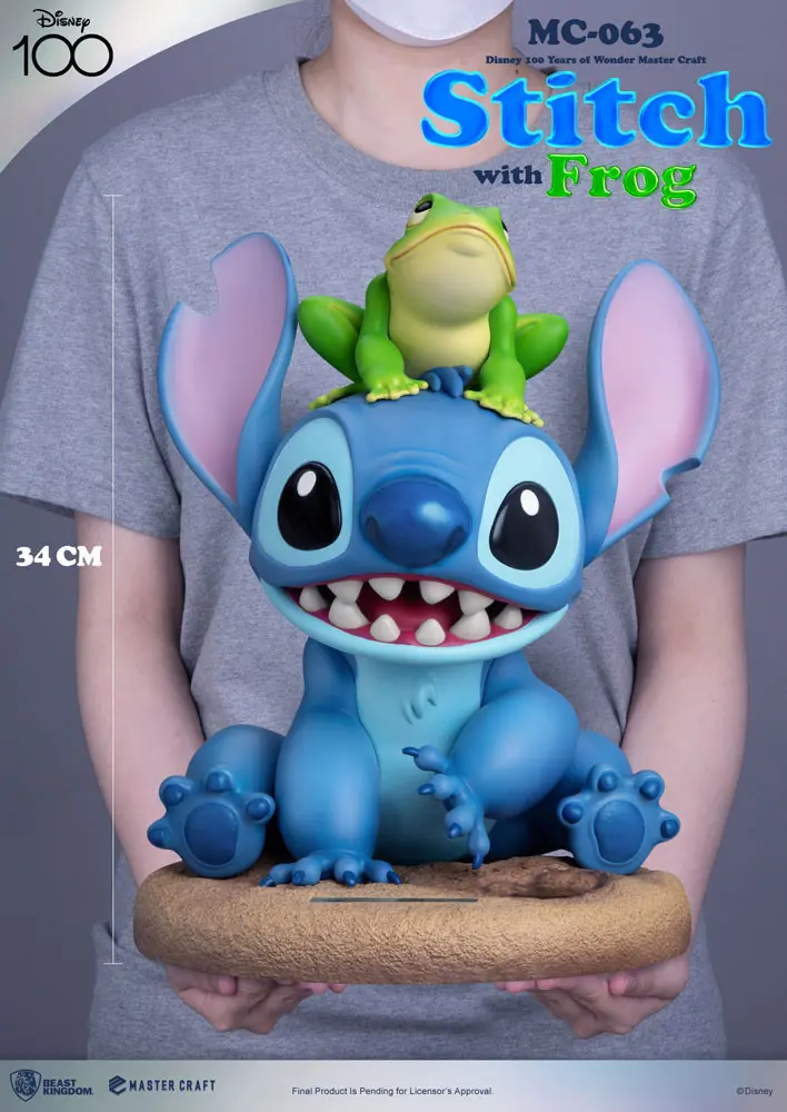 Disney 100th Master Craft Statue Stitch s žábou 34 cm fotografii produktu