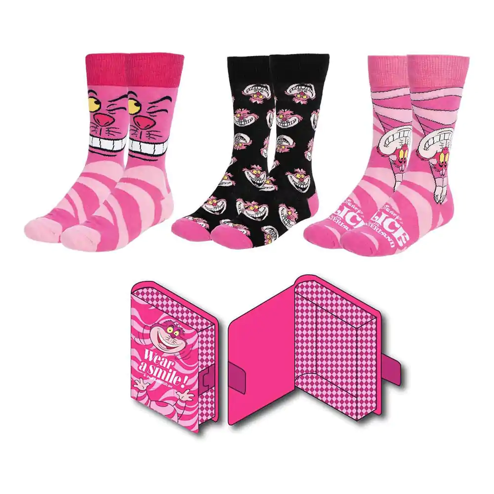 Disney Ponožky 3-pack Alice in Wonderland Cheshire Cat 36-43 fotografii produktu