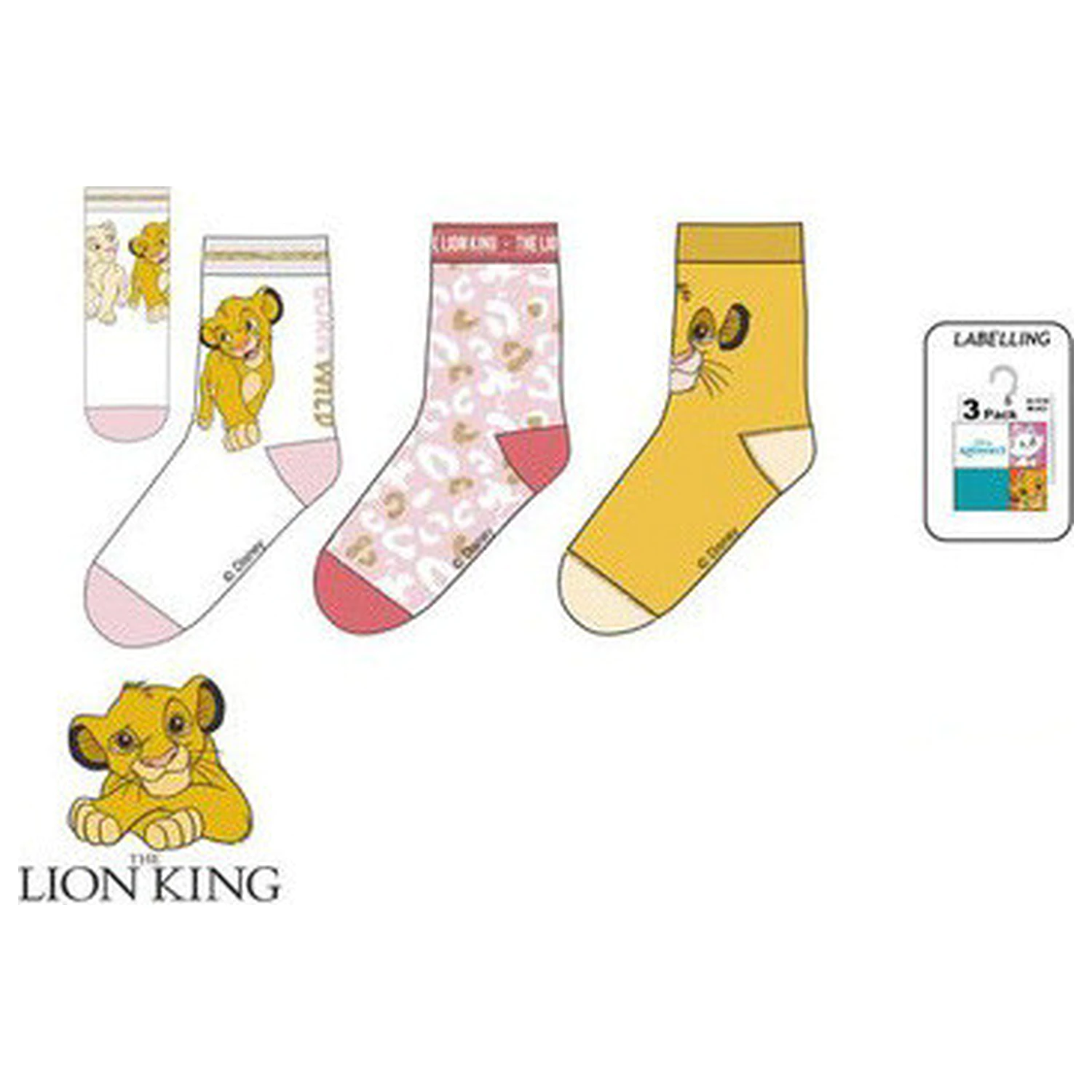 Disney The Lion King Safari White dětské ponožky 31/34 fotografii produktu