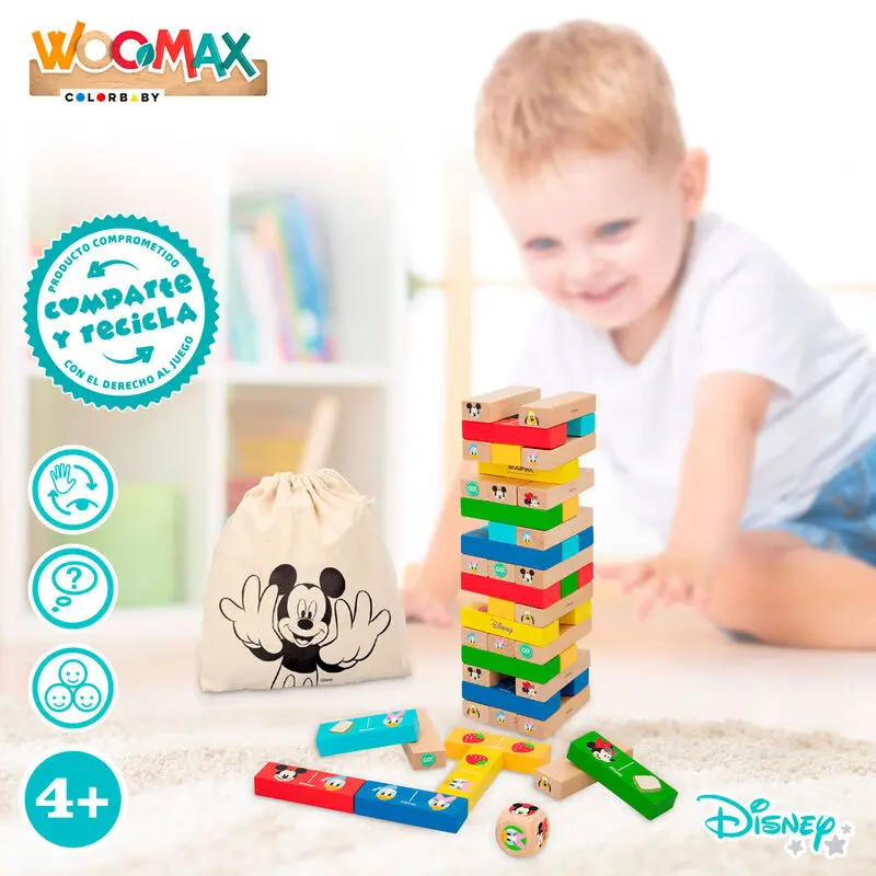 Disney bloková věž + domino dřevěná sada fotografii produktu