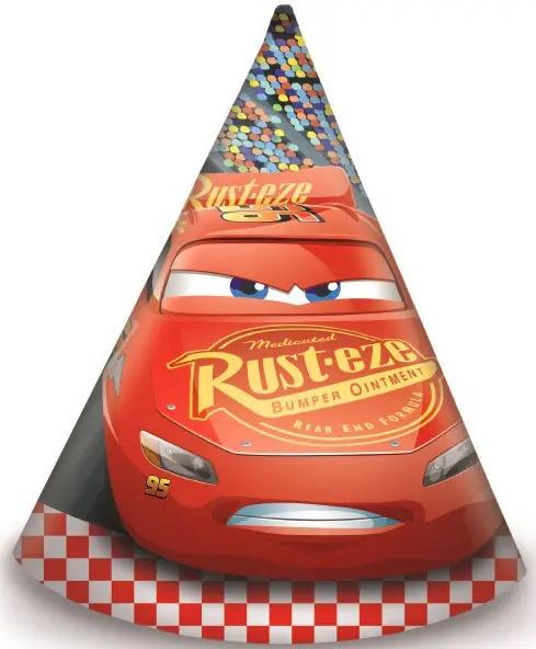 Disney Cars, Party klobouk Cars, Kuželový klobouk 6 ks fotografii produktu