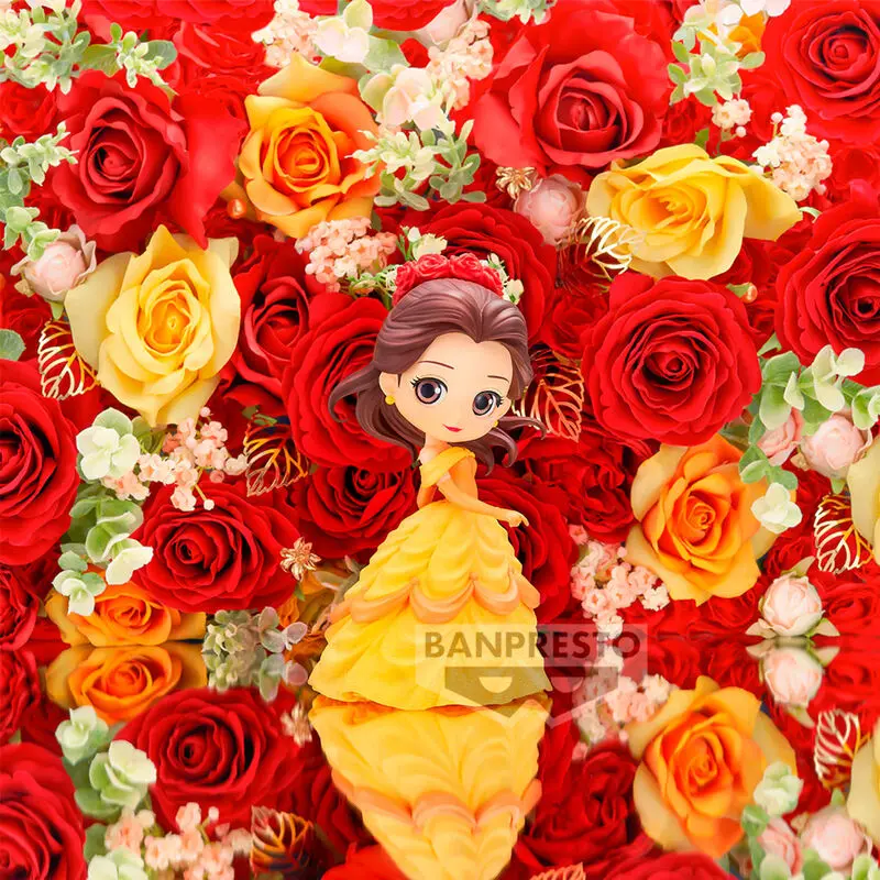 Disney Characters Flower Style Belle Q Posket figurka 14 cm fotografii produktu
