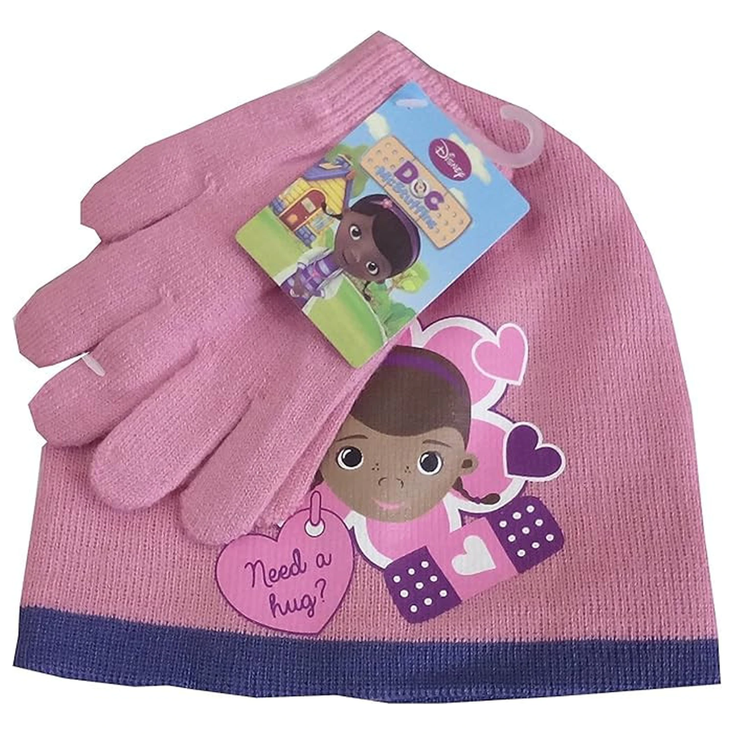 Disney Doc McStuffins Hug Pink dětská čepice a sada rukavic 54 cm fotografii produktu
