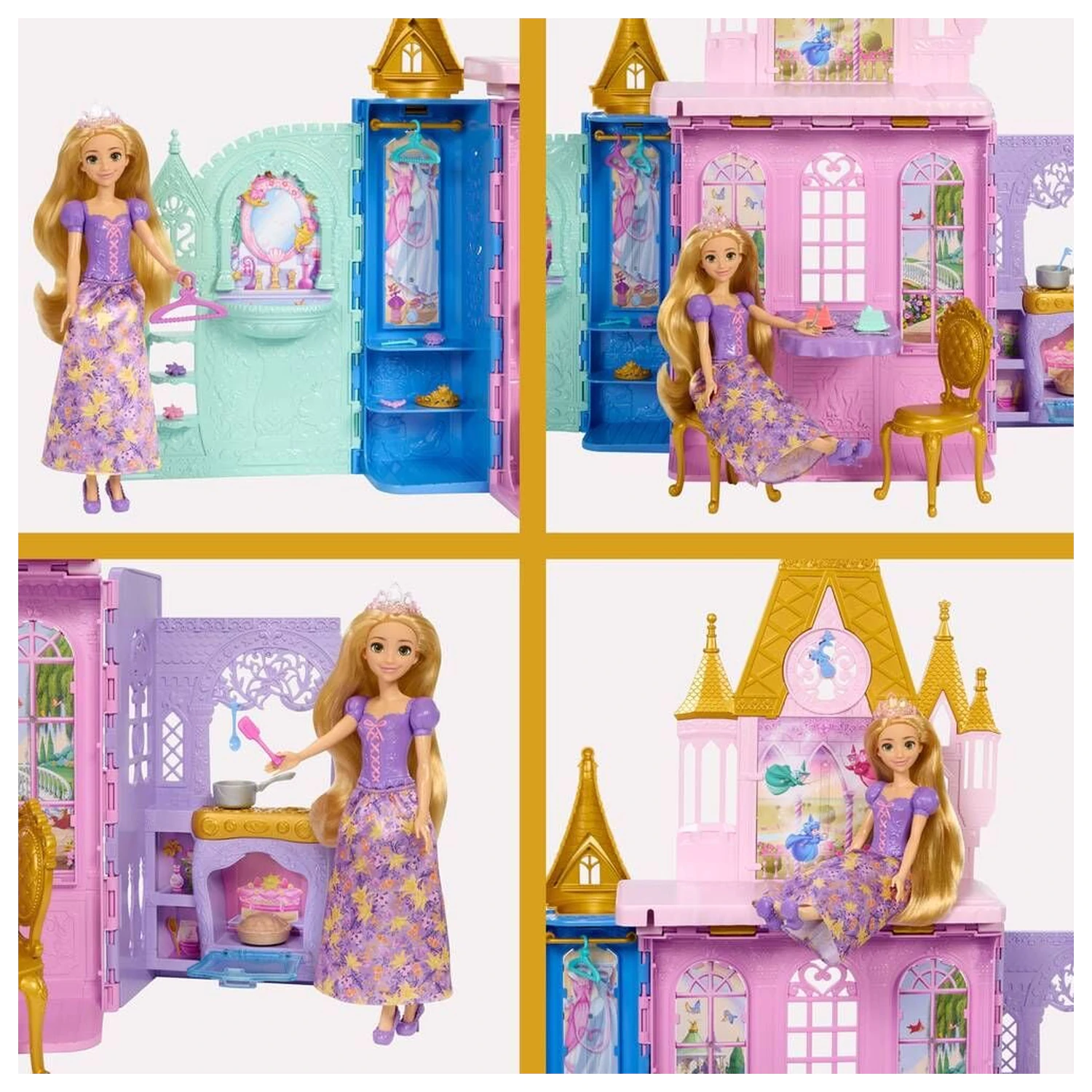 Disney Princess Rapunzel panenka a Close & Carry Castle herní set fotografii produktu