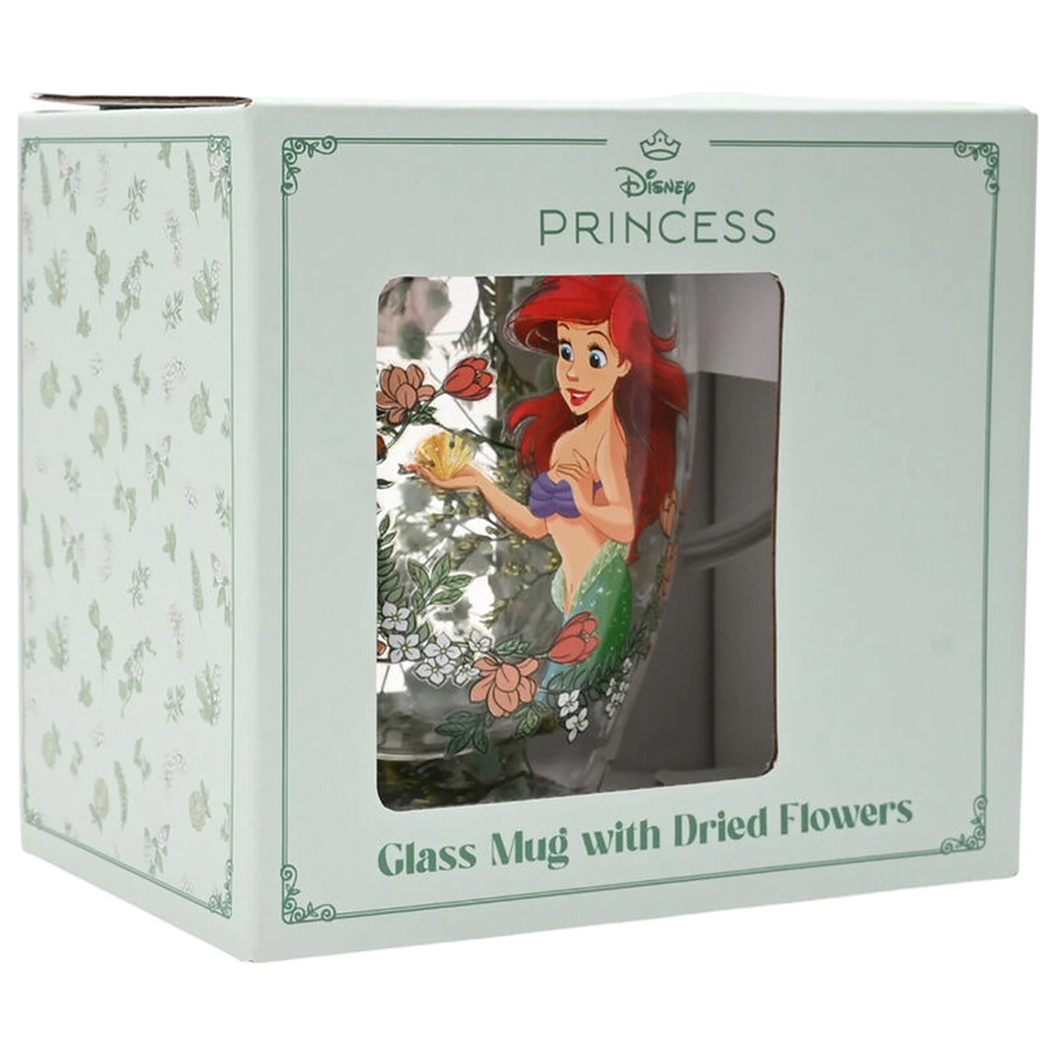 Disney Princess Ariel květinový dekorativní skleněný hrnek 300 ml fotografii produktu