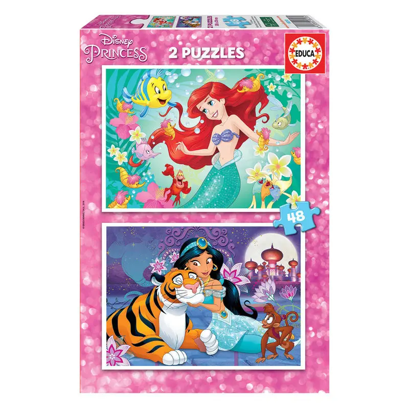 Disney Princess Ariel + Jasmine puzzle 2x48 dílků fotografii produktu