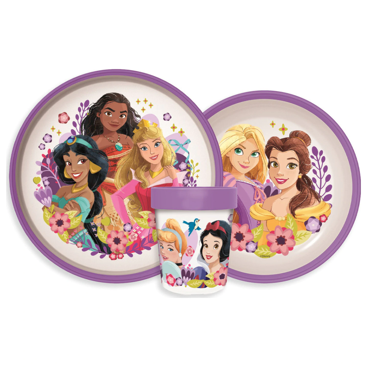Disney Princess Courageous Heart Non-Slip sada nádobí, Micro Plastic Set fotografii produktu