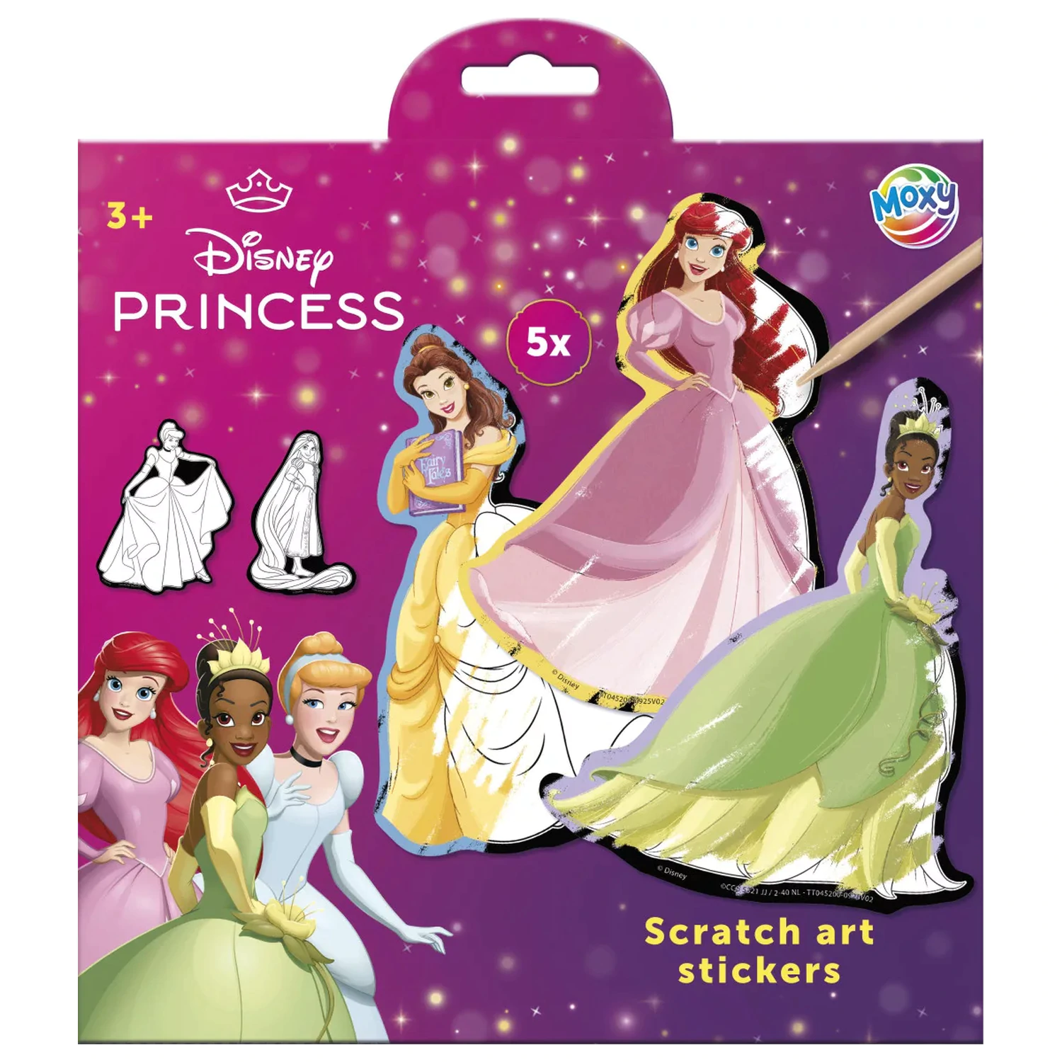 Disney Princess Fairytale stírací art samolepky 5 ks fotografii produktu