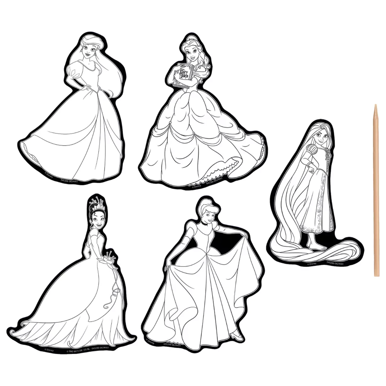 Disney Princess Fairytale stírací art samolepky 5 ks fotografii produktu