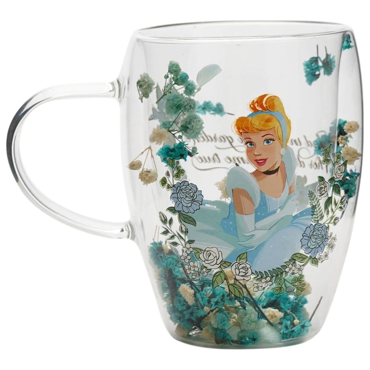 Disney Princess Cinderella sklenice se sušenými květinami 300 ml fotografii produktu