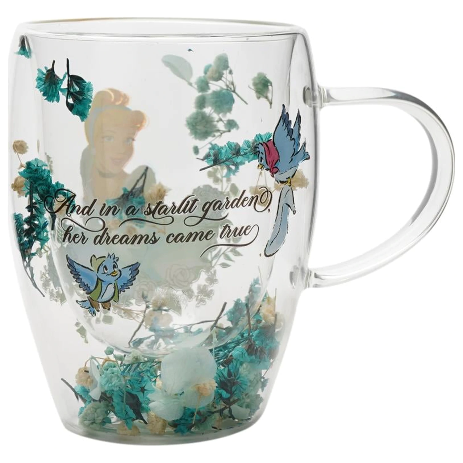 Disney Princess Cinderella sklenice se sušenými květinami 300 ml fotografii produktu