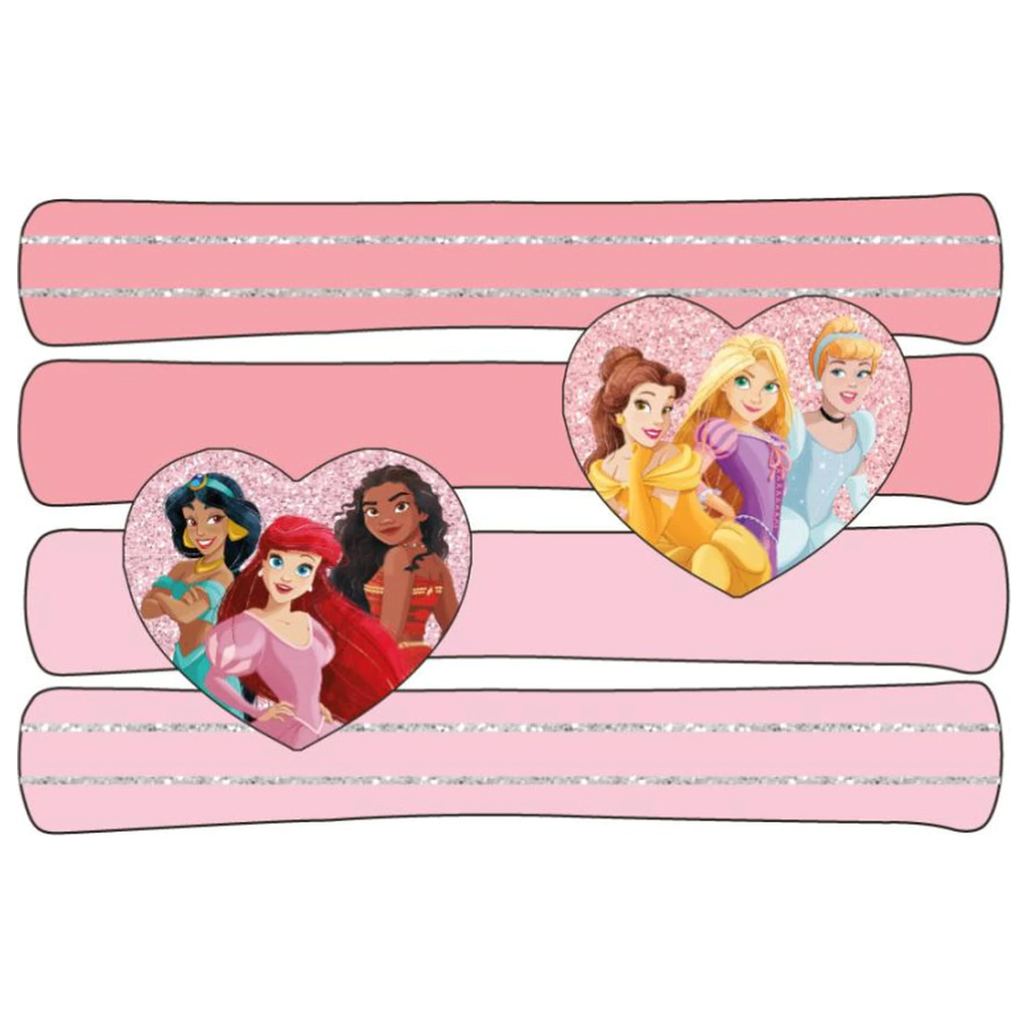 Disney Princess Heart Hair Elastic Set, 4 ks. fotografii produktu