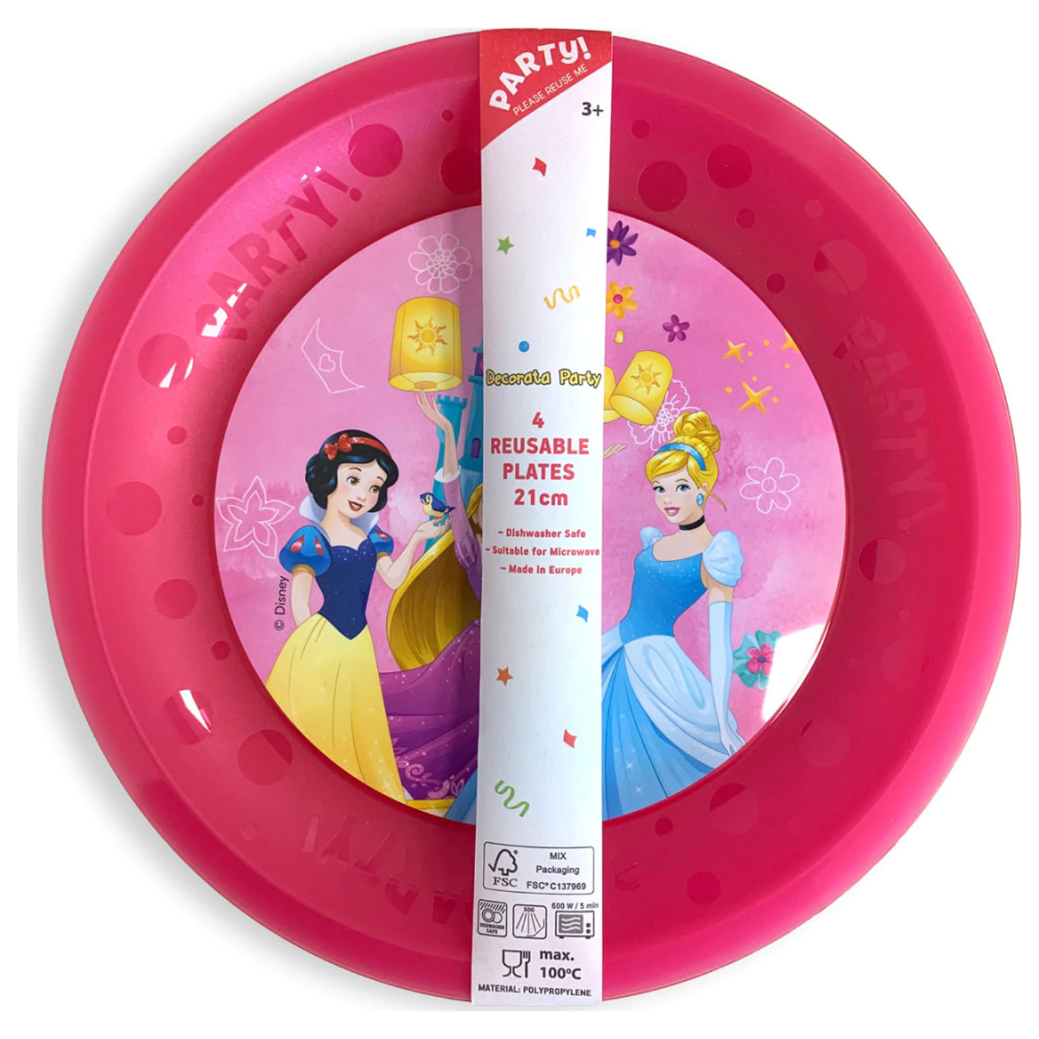 Disney Princess Live Your Story micro premium plastový plochý talíř 4dílná sada 21 cm fotografii produktu